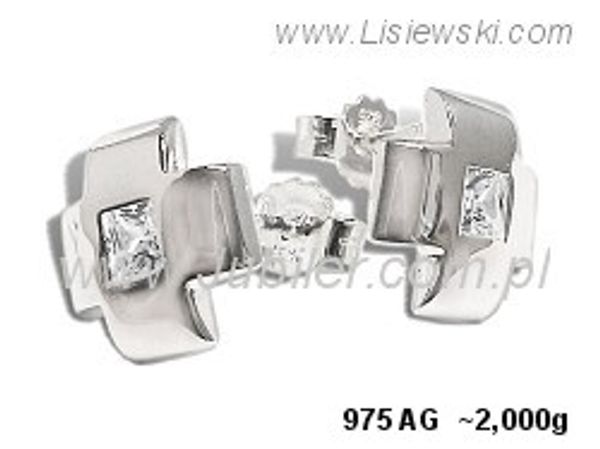Kolczyki srebrne z cyrkoniami biżuteria srebrna próby 925 - 975ag