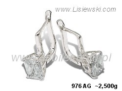 Kolczyki srebrne z cyrkoniami - 976ag — zdjęcie 2