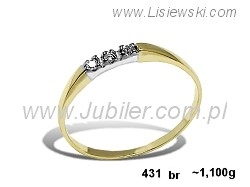 Pierścionek z diamentami żółte i białe złoto - 97_431b_br — zdjęcie 2