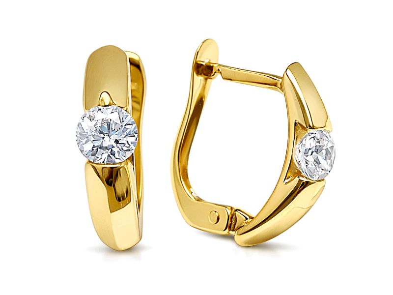 Złote kolczyki z cyrkoniami - 984