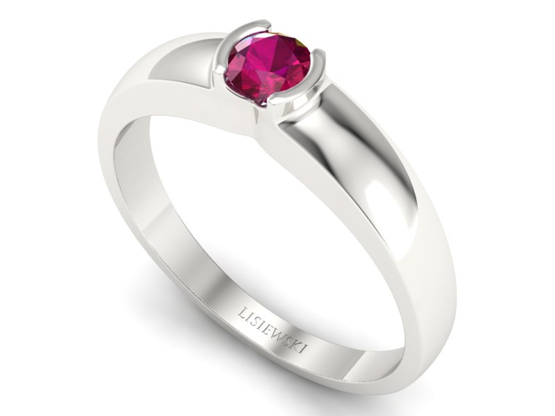 Pierścionek zaręczynowy z rubinem - 984skwpro — zdjęcie 3