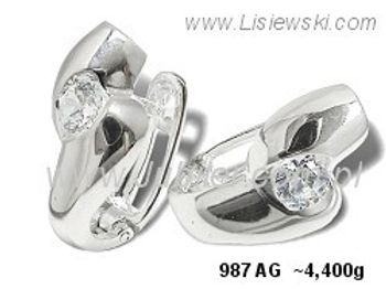 Kolczyki srebrne z cyrkoniami biżuteria srebrna 925 - 987ag - 1