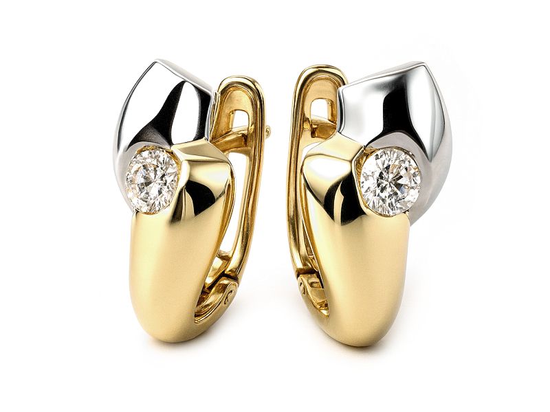 Złote kolczyki z cyrkoniami żółte złoto - 987k