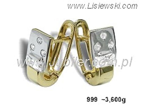 Złote Kolczyki z cyrkoniami żółte złoto próba 585 - 999