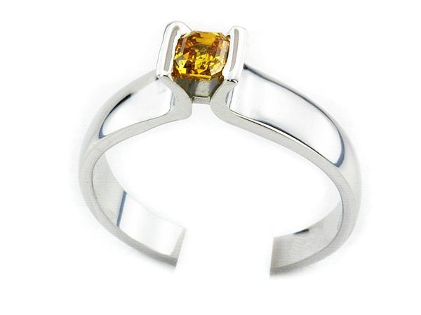 Pierścionek białe złoto z diamentem koloru gold cognac - 9_jg1160_goldcognac