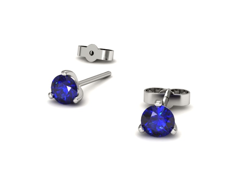Złote kolczyki z szafirami białe złoto - K15363bszc — zdjęcie 3