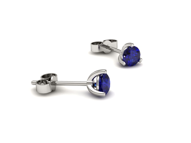 Złote kolczyki z szafirami białe złoto - K15363bszc — zdjęcie 2