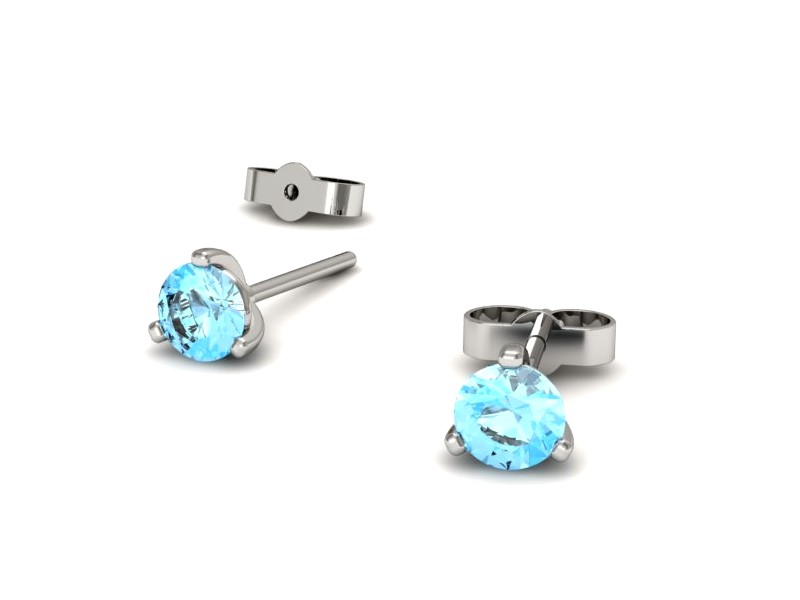 Złote kolczyki z topazami białe złoto - K15363btp — zdjęcie 3