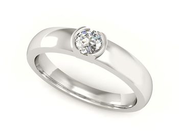 pierścionek z platyny z diamentem próba 950 - P15004pt - 1