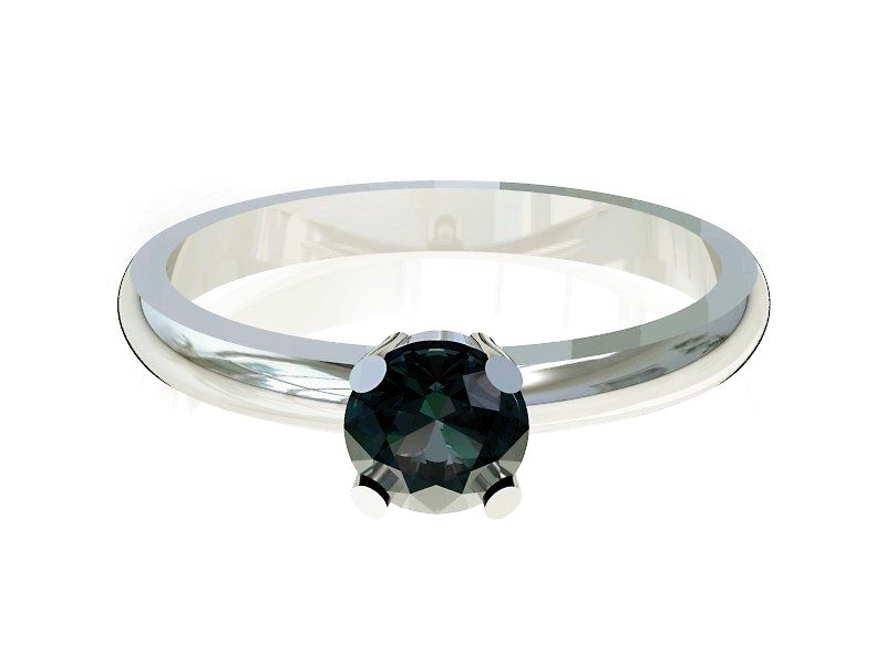 Pierścionek zaręczynowy z aleksandrytem białe złoto - P15013ba — zdjęcie 3