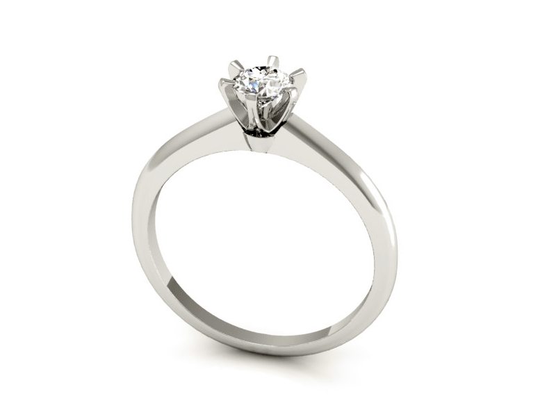 Pierścionek z platyny z brylantem - P15107PT — zdjęcie 3