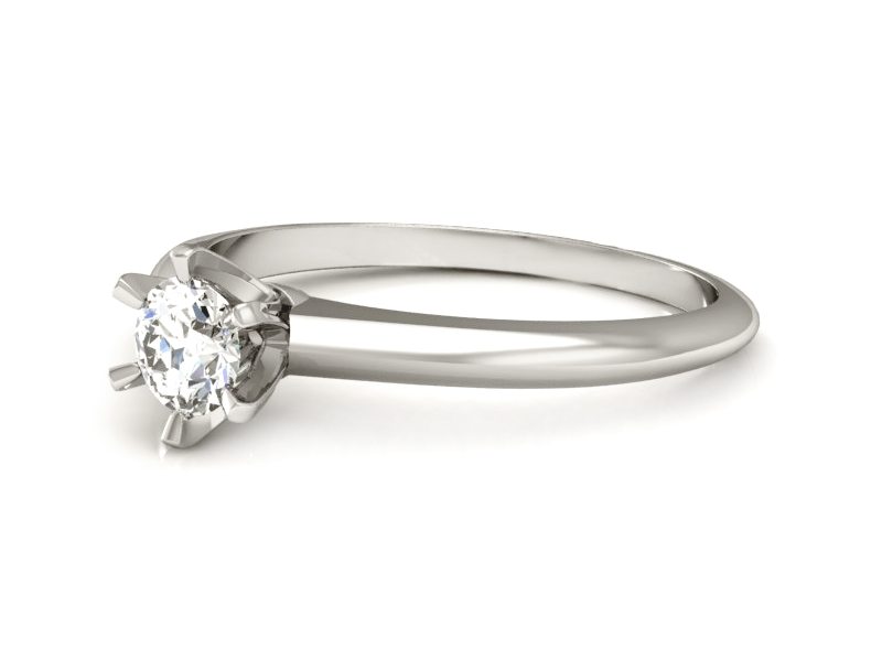 Pierścionek z platyny z brylantem - P15107PT — zdjęcie 2