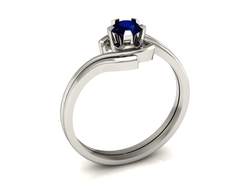 Pierścionek z szafirem białe złoto - P15112Bsz — zdjęcie 3