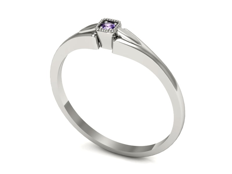 Złoty pierścionek z tanzanitem białe złoto - P15208bt — zdjęcie 3