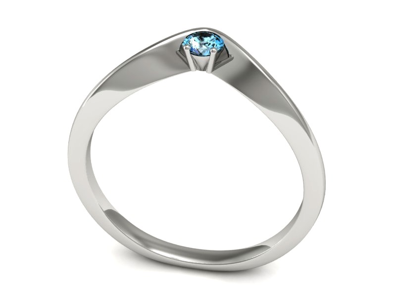 Złoty pierścionek z topazem białe złoto - P15219ba — zdjęcie 3