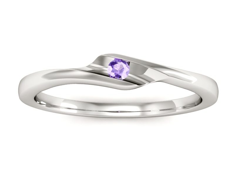 Złoty pierścionek z tanzanitem białe złoto - P15264bt — zdjęcie 3