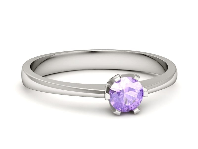 Złoty pierścionek z tanzanitem białe złoto - P15290bt — zdjęcie 5