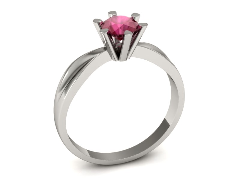 Złoty pierścionek z rubinem białe złoto - P15303br — zdjęcie 3