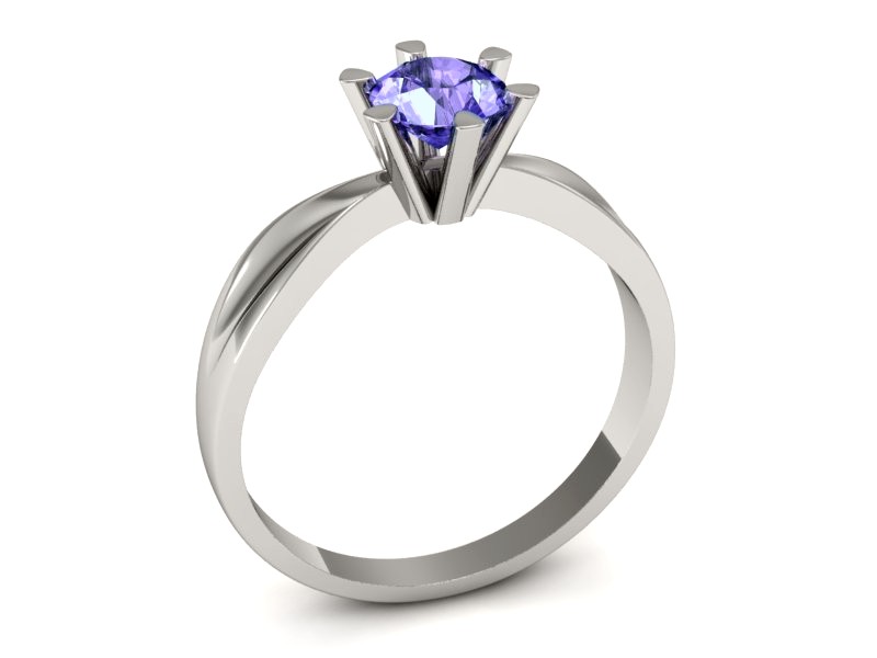 Złoty pierścionek z tanzanitem białe złoto - P15303bt — zdjęcie 3