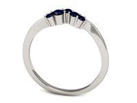 Złoty Pierścionek z szafirami białe złoto proba 14k - P15324bsz- 3
