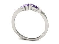 Złoty Pierścionek białe złoto z tanzanitami - P15324bt- 3