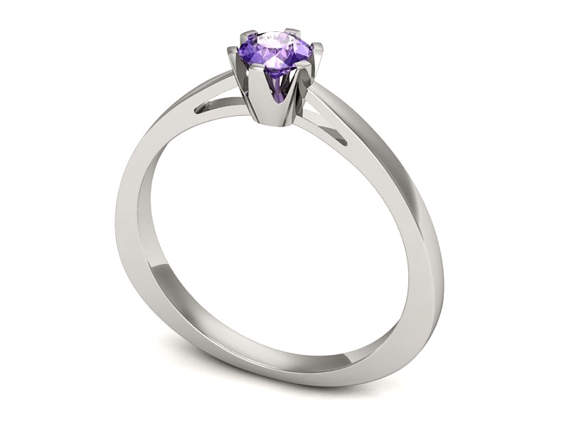 Złoty pierścionek z tanzanitem białe złoto - P15327bt — zdjęcie 3