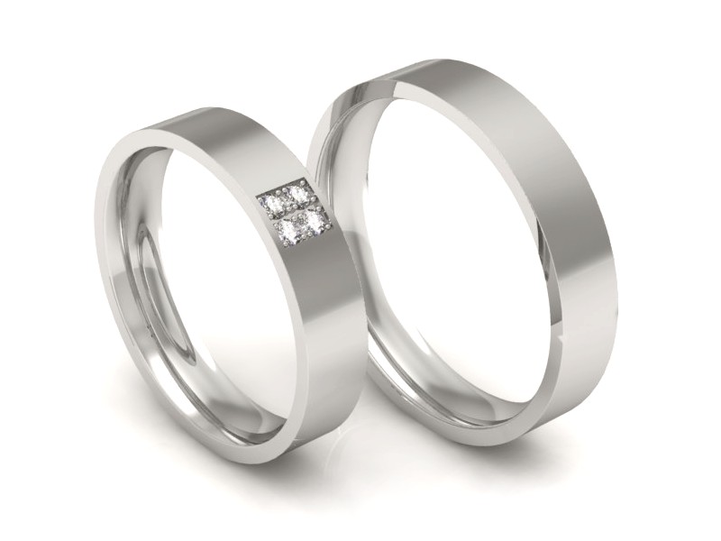 Platyna Obrączki ślubne z brylantami próba 950 - P40145255pt — zdjęcie 3