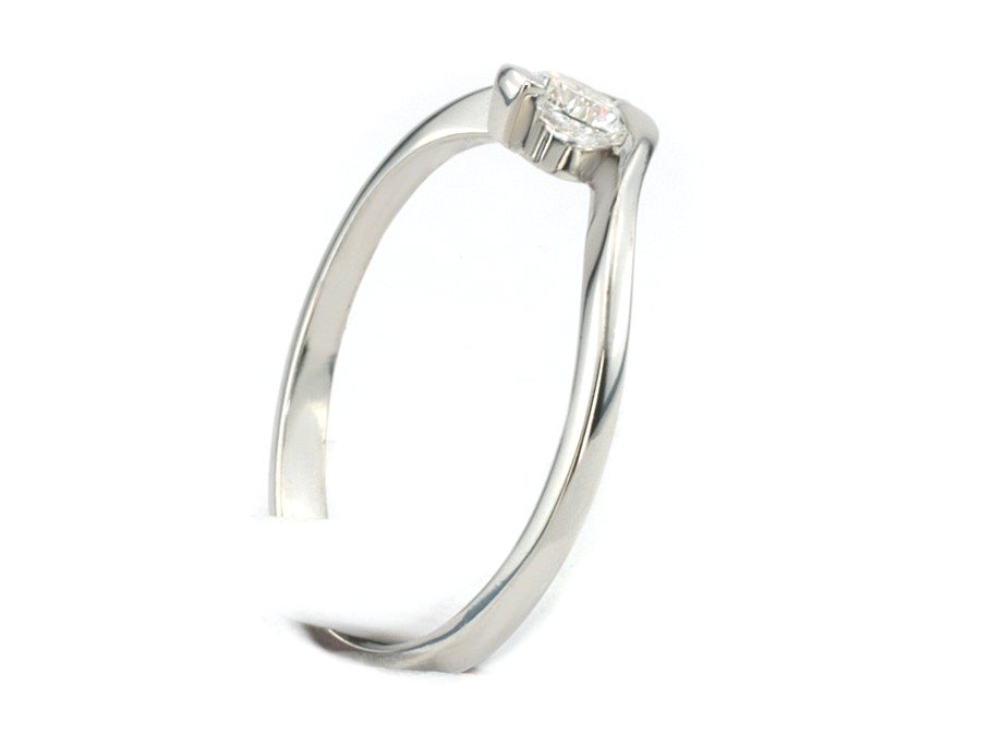 Pierścionek z platyny z brylantem próba 950 - PT1275br_Vs_F — zdjęcie 2