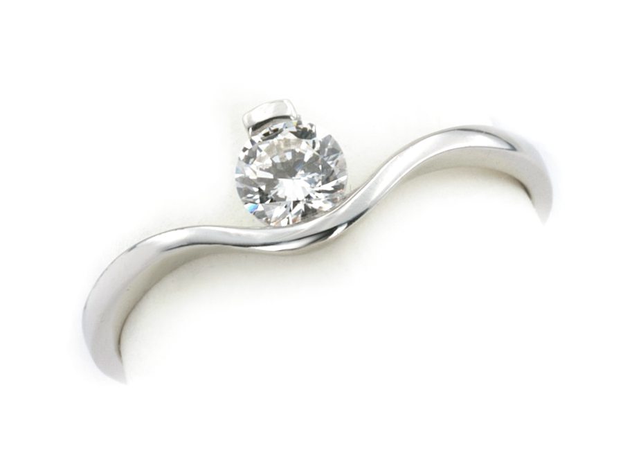 Pierścionek z platyny z brylantem próba 950 - PT1275br_Vs_F — zdjęcie 3