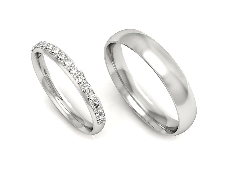 Platyna Obrączki ślubne z brylantami próba 950 - S40150T87pt — zdjęcie 3