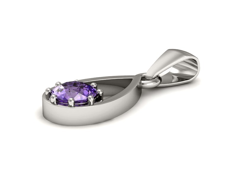 Zawieszka z białego złota i tanzanitem luksusowy wybór - W15331bt — zdjęcie 2