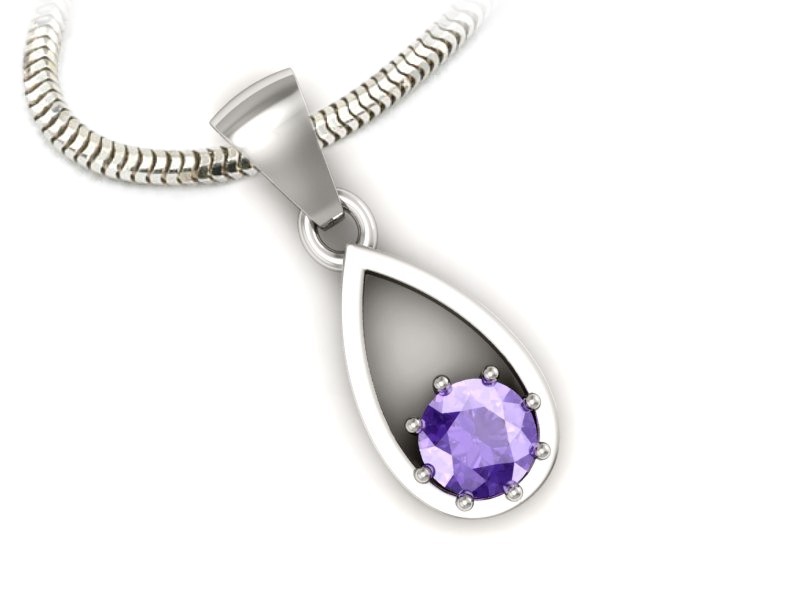 Zawieszka z białego złota i tanzanitem luksusowy wybór - W15331bt — zdjęcie 3