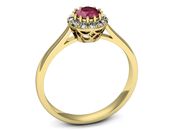Złoty pierścionek z rubinem i brylantami - _p16598zr - 3