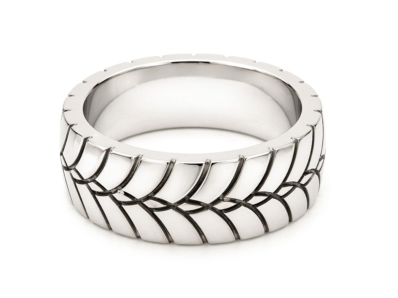 Obrączka z białego złota polerowana soczewkowa - au11_12 — zdjęcie 2