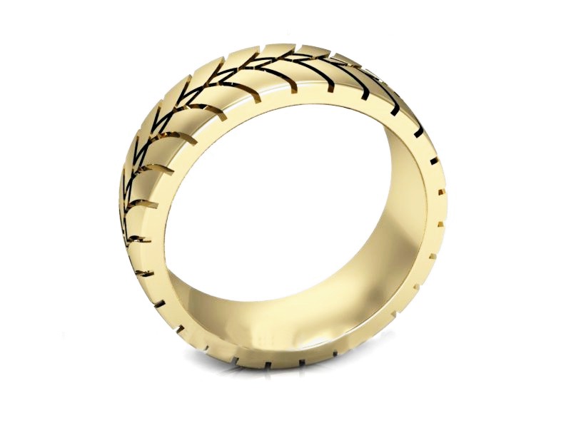 Obrączka z żółtego złota polerowana soczewkowa - au11_12z — zdjęcie 3