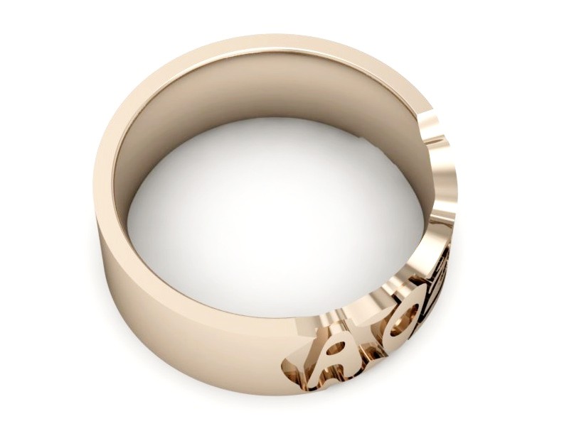 Obrączka różowe złoto z imieniem lub nazwiskiem - au11_13c — zdjęcie 2