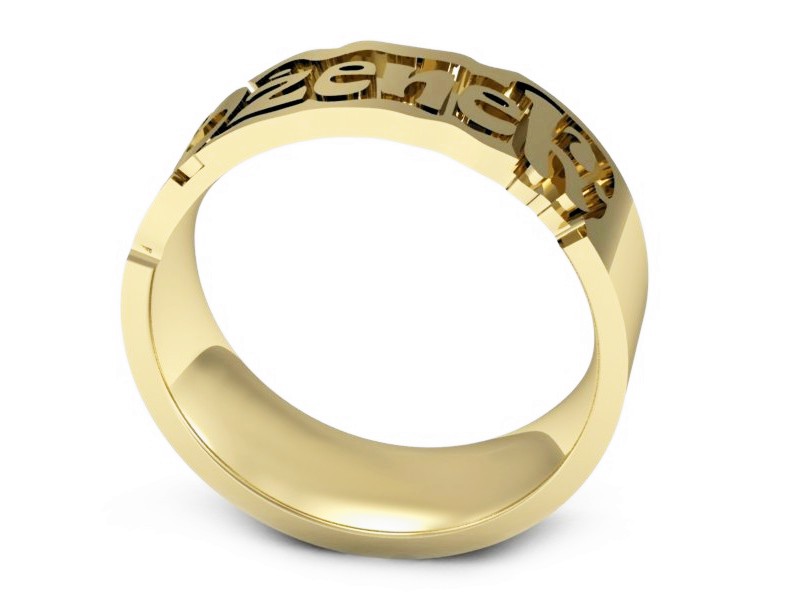 Obrączka żółte złoto z imieniem lub nazwiskiem - au11_13z — zdjęcie 3