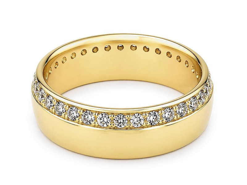 Obrączka z brylantami żółte złoto - au7_9 — zdjęcie 2