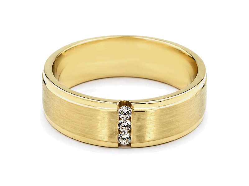 Obrączka złota z brylantami - au9_6_6 — zdjęcie 2