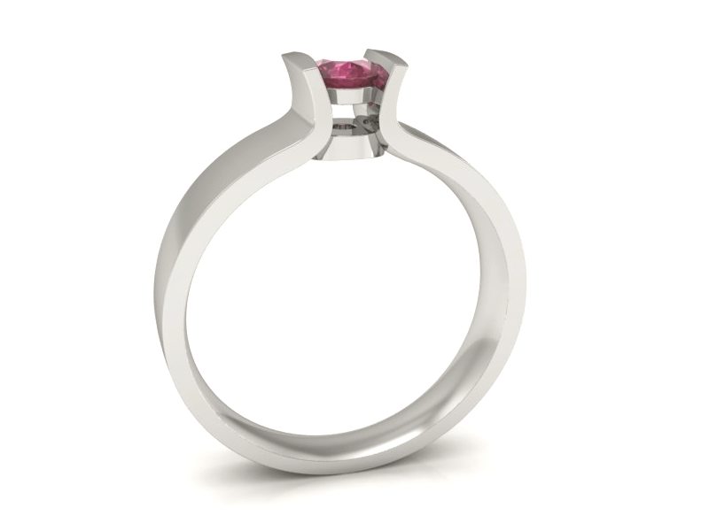 Złoty pierścionek z rubinem białe złoto - b1160br — zdjęcie 3