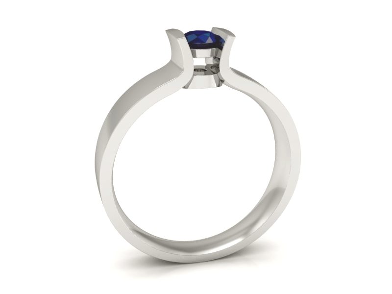 Złoty pierścionek z szafirem białe złoto - b1160bsz — zdjęcie 3