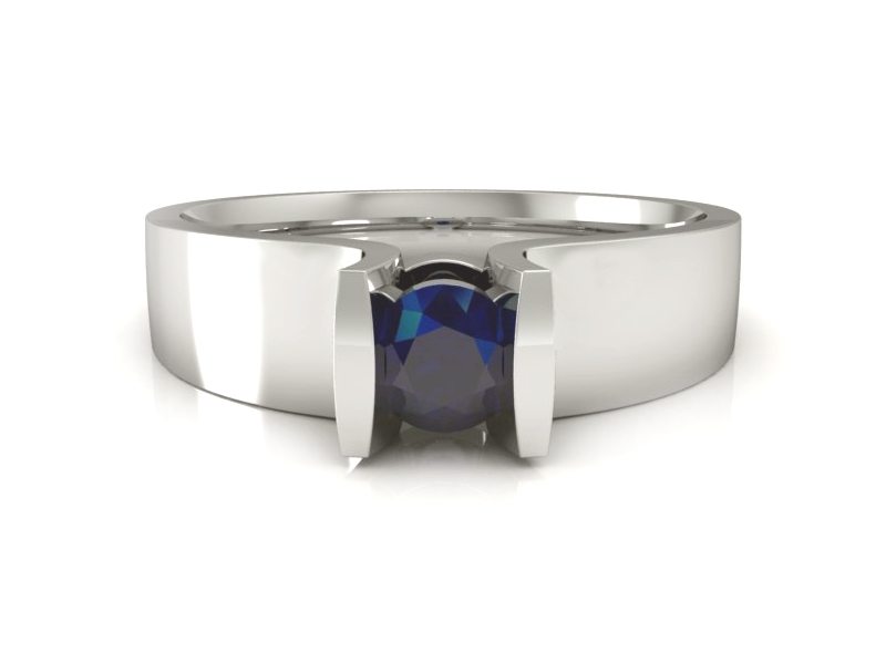 Złoty pierścionek z szafirem białe złoto - b1160bsz — zdjęcie 2