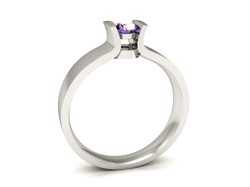 Złoty pierścionek z tanzanitem białe złoto - b1160bt — zdjęcie 3