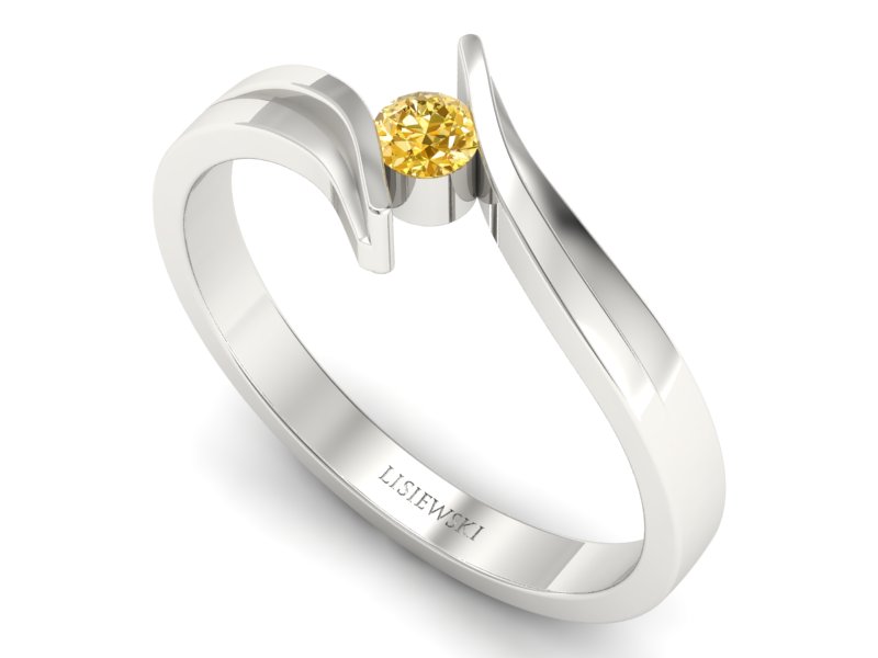 Pierścionek z brylantem - b1171_2_75_p-cognacgold — zdjęcie 3