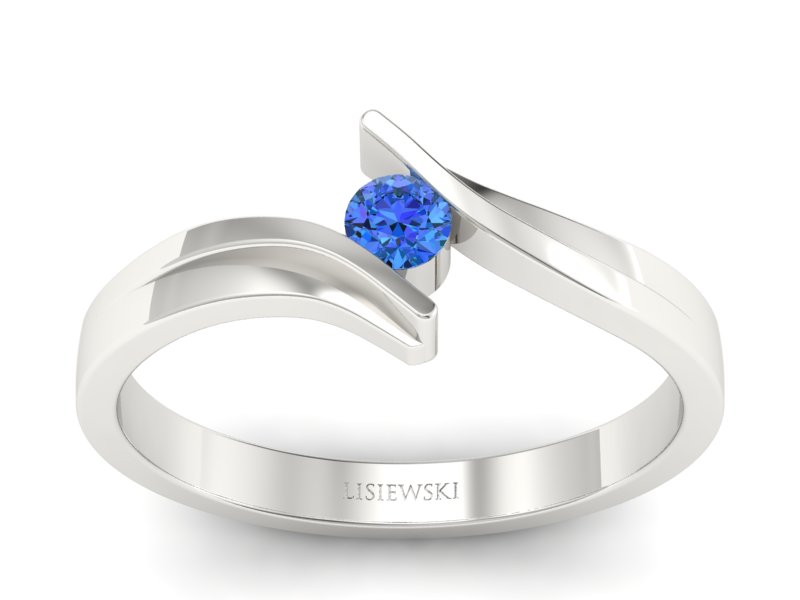 Pierścionek z brylantem białe złoto - b1171_2_75_p-navyblue