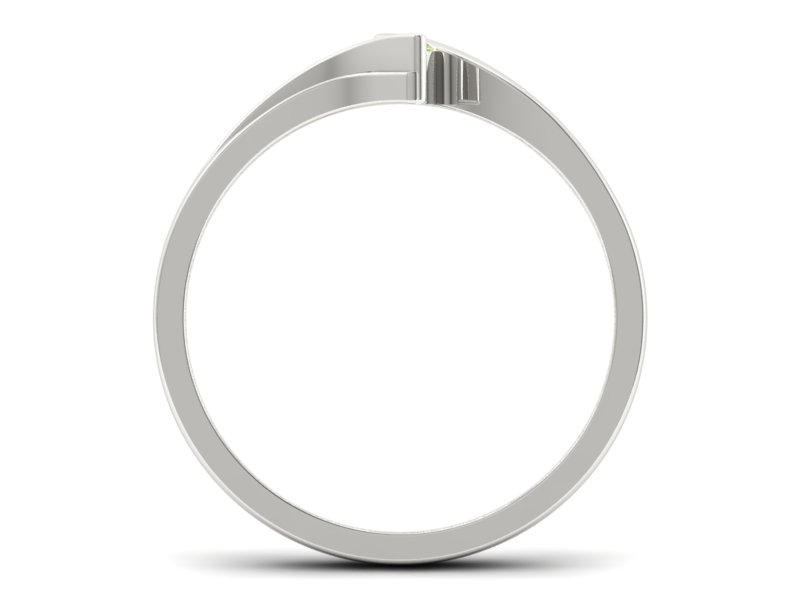 Pierścionek białe złoto z brylantem - b1171lightgreen — zdjęcie 2