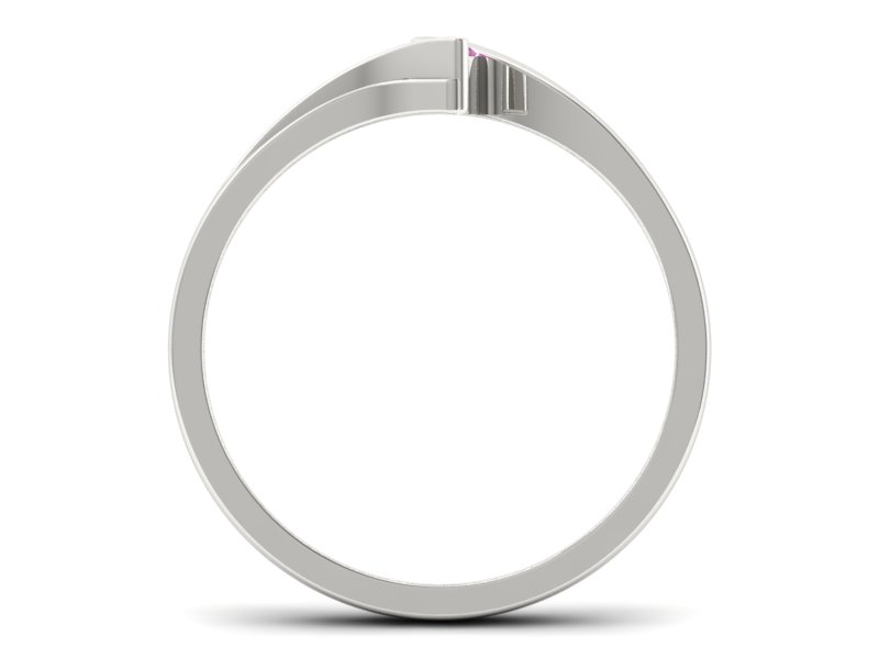 Złoty pierścionek z brylantem białe złoto - b1171pink — zdjęcie 2
