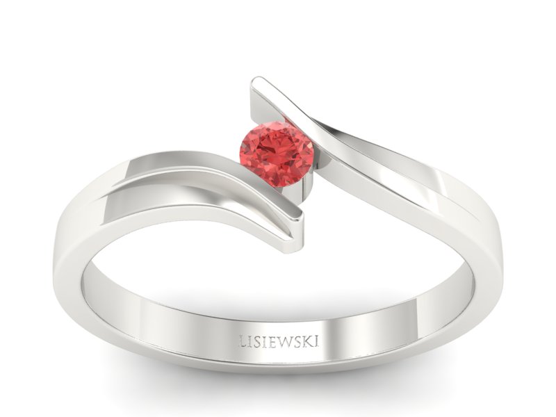 Złoty pierścionek z brylantem białe złoto - b1171rasp_SI