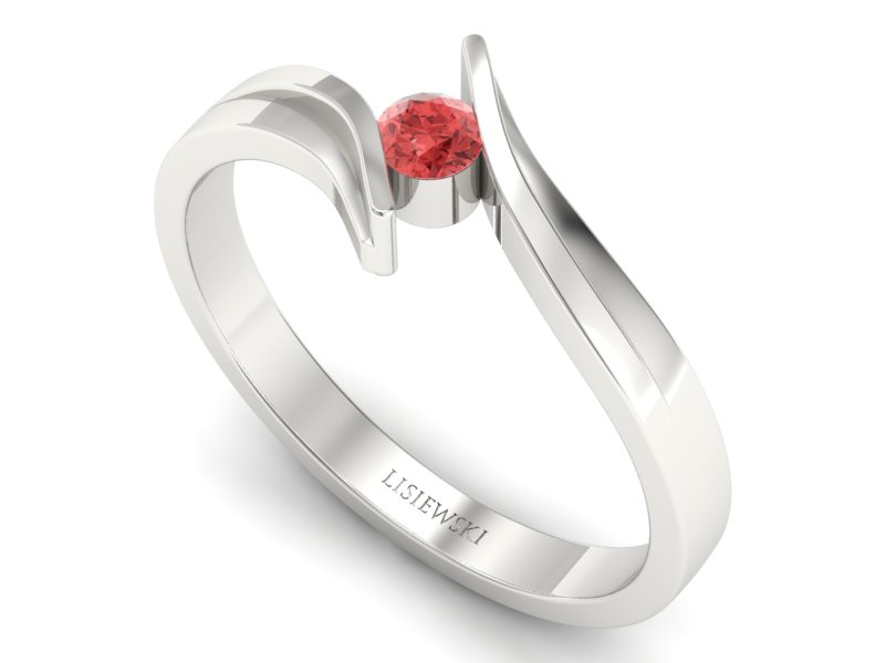 Złoty pierścionek z brylantem białe złoto - b1171rasp_SI — zdjęcie 3