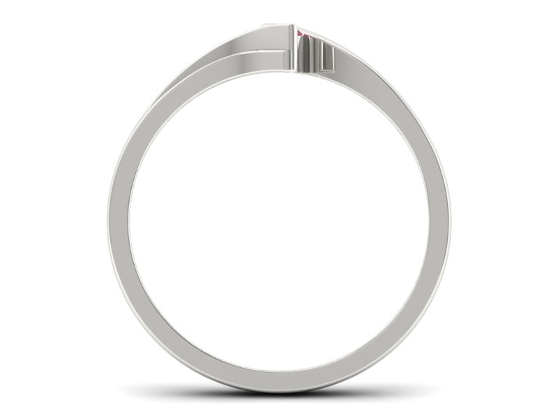 Pierścionek z brylantem białe złoto - b1171rasppink — zdjęcie 2
